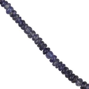 50cts Iolite Graduated Faceted Rondelles Approx 3 to 5mm, 32cm Strand