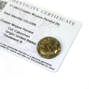 17.35cts Copper Mojave Peridot 20x20mm Round  (R)