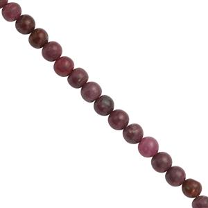 45cts Indian Ruby Plain Round Approx 3 to 5mm, 25cm Strand
