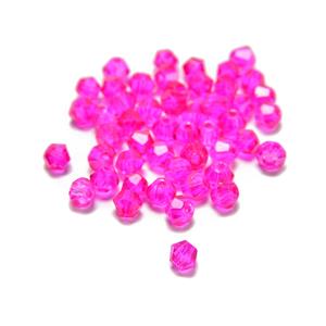 Hot Pink Bicones, Approx 4mm (50pcs)