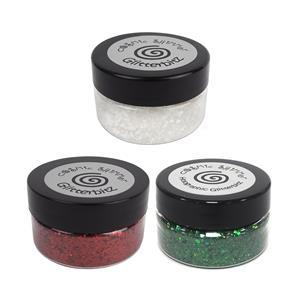 Cosmic Shimmer Glitterbitz - Set of 3 -Apple Red, Emerald Shimmer, Frosty Sparkle.