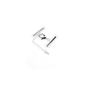 Silver Plated Base Metal Slide Tube Clasp, 26mm 