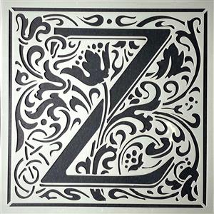 Stencil Up  Cloister Letter - Z- William Morris inspired