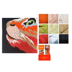 Delphine Brooks Chester The Cat Art Quilt Kit: Instructions, FQ Pack (8pcs) & Fabric (0.5m