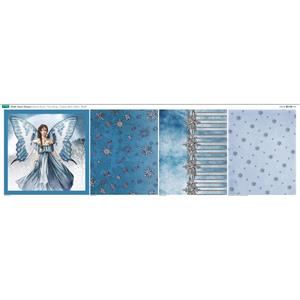 Debbi Moore Designs Winter Fairies Blue Fairy Wings Cushion Fabric Panel (140 x 44cm)