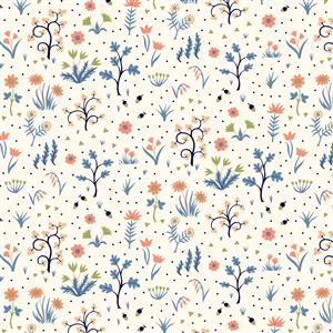 Liberty Tree of Life Collection Sapling Wood Blue Fabric 0.5m