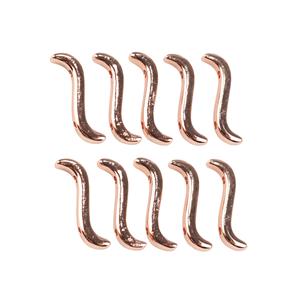 Rose Gold Plated Base Metal Curved Spacer Beads - to fit 6mm beads - (10pk)