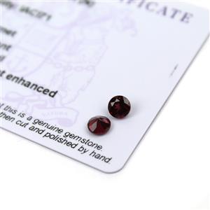 0.8cts Tocantin Garnet 5x5mm Round Pack of 2 (N)