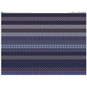 Navy Traditional Christmas Strips Fabric Panel (140 x110)