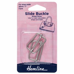 Silver Slide Buckles 25mm - 2 Pieces