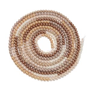 Bronze Ombre Shell Pearl Rounds Approx 6mm, 3 Metre Strand 