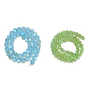 Kit 2. Blues Bracelet (Blue 8mm Mermaid Quartz Rounds, 38cm Strand & Green 6mm Mermaid Quartz Rounds, 38cm Strand )