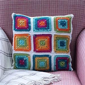 Woolly Chic Prism Brights Granny Square & Stripe Cushion Kit