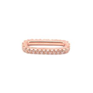 Rose Gold Plated 925 Sterling Silver Pave O Ring Approx 20mm