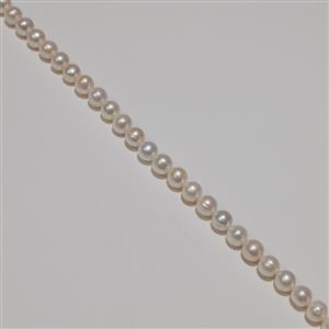 White Freshwater Cultured Potato Pearls Approx 7-8mm, 38cm Strand