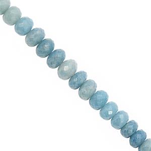 50cts Paraiba Quartz Faceted Rondelle Approx 4x2 to 8x4mm, 14cm Strand