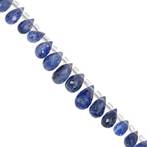 25cts Nilimani Top Side Drill Graduated Faceted Drop Approx 5x3 to 10x5.5mm, 10cm Strand with Spacers