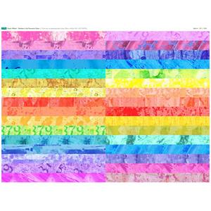 Stuart Hillard Rainbow Is My Favourite Colour Pastels 32 Half Strips Fabric Panel (140cm x 110cm)