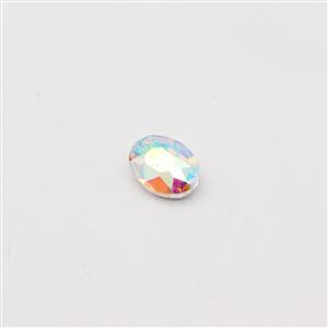 Crystal AB Oval Faceted Glass Cabochon 15x20mm (1pc)