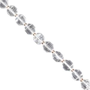 100cts Clear Quartz Faceted Satellite Beads Approx 7mm, 38cm Strand With Spacers