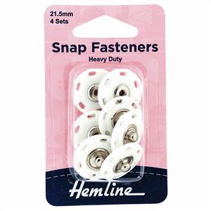 White Sew-on Snap Fasteners - Sew-on - Pack of 4