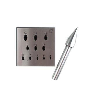 Oval Bezel/Collet Forming Block with 11 Holes & 17 Degree Angle Punch With Downloadable Instructions By Yvonne Froehlich