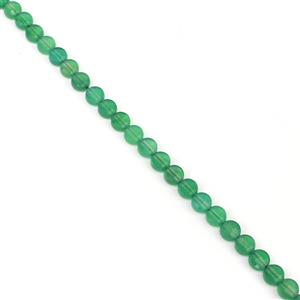 65cts Green Agate Faceted Coins Approx 6mm, 38cm Strand