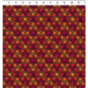 Jason Yenter Vivid Collection Geometric Circles Sunset Fabric 0.5m