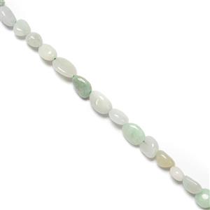 118cts Type A Jadeite Tumbled Nuggets Approx 7x9mm, 38cm Strand