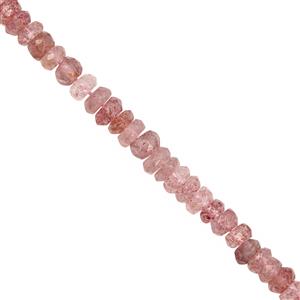 50cts Segnetic Quartz Graduated Faceted Rondelle Approx 2.5x1 to 6.5x3.5mm, 32cm Strand