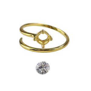Gold Plated 925 Sterling Silver Adjustable Ring with Snap Setting & Zircon Project With Instructions by Charlie Bailey