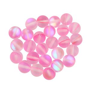 Matte Pink Mystic Glass Beads, 8mm (25pcs)