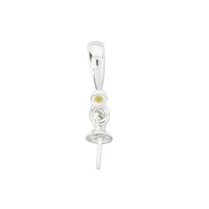 925 Sterling Silver Peg with Yellow Diamond - Approx Drop 16mm 