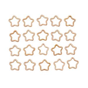 Rose Gold Plated Base Metal Star Shaped Closed Jump Rings Approx 10mm, 20pcs