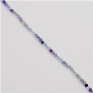 30cts Fluorite Faceted Lanterns Approx 3x2mm, 38cm Strand