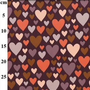 Heart Burgundy Babycord Print Fabric 0.5m