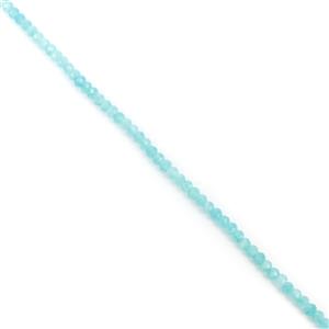 25cts Amazonite Faceted Rondelles Approx 4x3mm, 38cm Strand