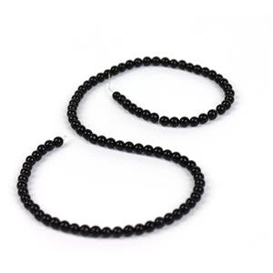 40cts Black Lace Agate Plain Rounds Approx 4mm, 38cm Strand