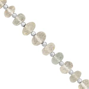 75cts Cullinan Topaz Faceted Rondelles Approx 5x2 to 9x5mm, 19cm Strand With Spacers