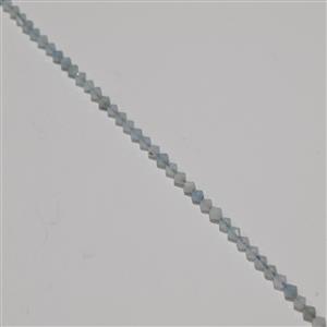 20cts Aquamarine Faceted Bicones Approx 4x4mm, 38cm Strand