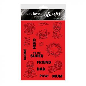 For the Love of Stamps - I Need A Hero A6 Stamp Set 