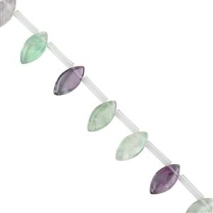 70cts Multi-colour Fluorite Top Drilled Marquise Approx 6x12mm, 38m Strand