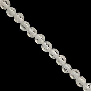 20cts White Topaz Faceted Round Approx 3mm, 35cm Strand