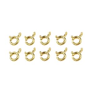 Gold Plated 925 Sterling Silver Bolt Ring Clasp - 6mm (10pcs/pk)