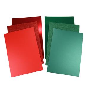 Acorn Creative. Texture Card Packs. 30 x A4 pieces. Red & Green