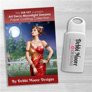 Art Deco Moonlight Dreams USB Key over 2,500 printable elements