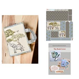 Amber Makes Book Cover Kit: Panel & Instructions - Elephants