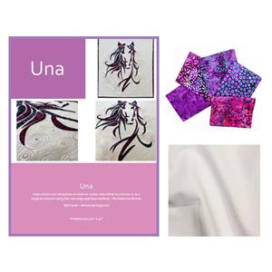 Delphine Brooks' Purple on White Horse Wall Hanging Kit: Instructions, Batik 5 FQ Pack & Fabric (1m)