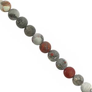 150cts African Bloodstone Matte Smooth Round Approx 8mm, 30cm Strand