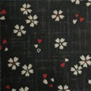 Nomura Japanese Flowers On Black Fabric 0.5m